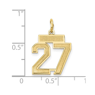 14k Yellow Gold Small Satin Number 27 Charm