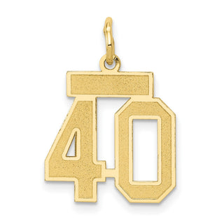 14k Yellow Gold Small Satin Number 40 Charm