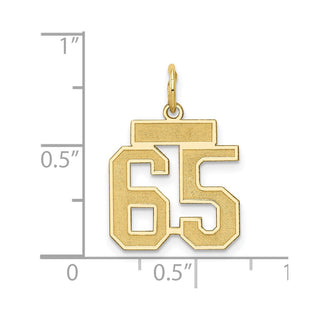 14k Yellow Gold Small Satin Number 65 Charm