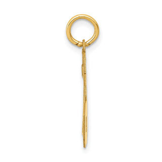 14k Yellow Gold Small Satin Number 76 Charm