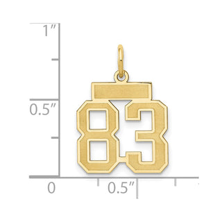 14k Yellow Gold Small Satin Number 83 Charm