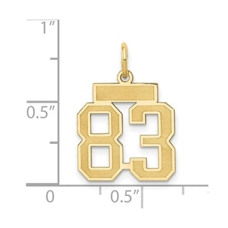 14k Yellow Gold Small Satin Number 83 Charm