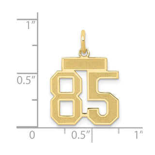 14k Yellow Gold Small Satin Number 85 Charm