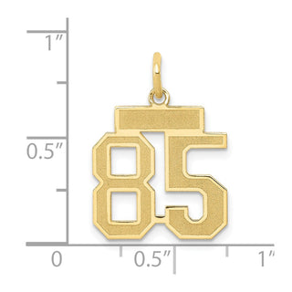 14k Yellow Gold Small Satin Number 85 Charm