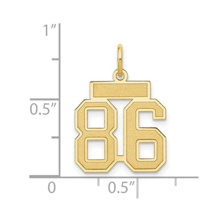 14k Yellow Gold Small Satin Number 86 Charm