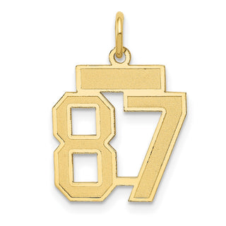 14k Yellow Gold Small Satin Number 87 Charm