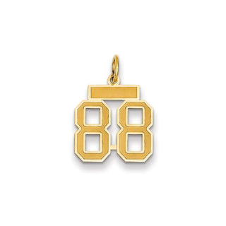 14k Yellow Gold Small Satin Number 88 Charm