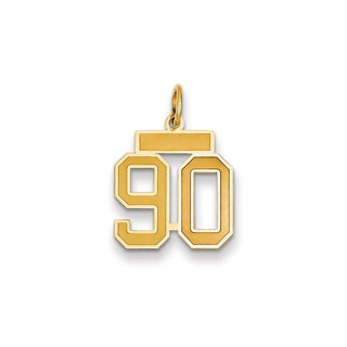 14k Yellow Gold Small Satin Number 90 Charm