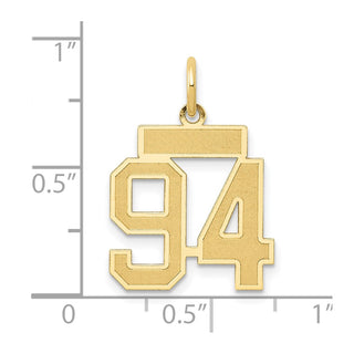 14k Yellow Gold Small Satin Number 94 Charm