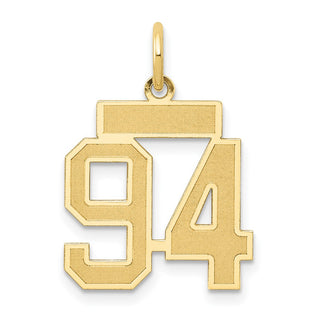 14k Yellow Gold Small Satin Number 94 Charm