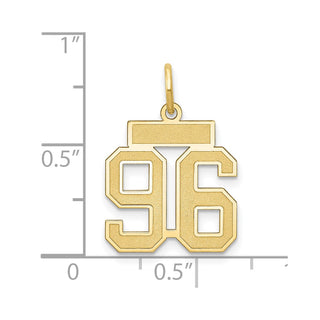 14k Yellow Gold Small Satin Number 96 Charm