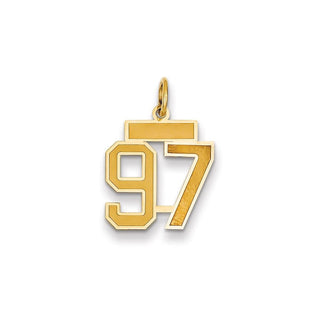 14k Yellow Gold Small Satin Number 97 Charm