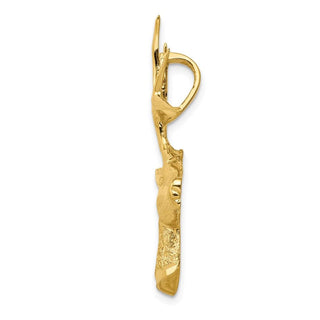 14k Yellow Gold Laser Cut Deer Pendant