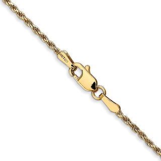 18" 14k Yellow Gold 1.3mm Solid Diamond-cut Machine-Made Rope Chain Necklace