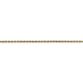 7" 14k Yellow Gold 1.3mm Solid Diamond-cut Machine-Made Rope Chain Bracelet