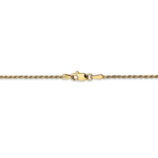 7" 14k Yellow Gold 1.3mm Solid Diamond-cut Machine-Made Rope Chain Bracelet