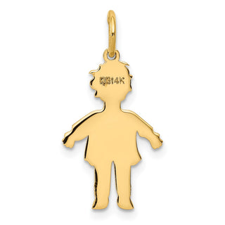 14k Yellow Gold Plain Polished Small Boy Charm