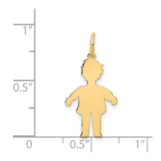 14k Yellow Gold Plain Polished Small Boy Charm