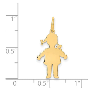 14k Plain Polished Small Girl Charm