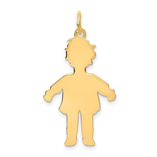 14k Yellow Gold Plain Polished Large Boy Charm