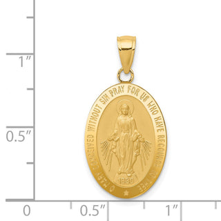 14k Yellow Gold Miraculous Medal Pendant M1433