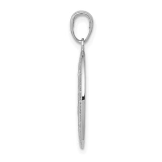 14k White Gold White Miraculous Medal Pendant