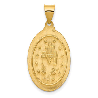 14k Yellow Gold Miraculous Medal Oval Pendant