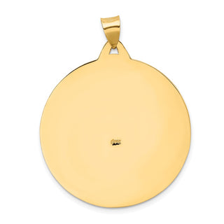 14k Yellow Gold St. Christopher Medal Pendant - 43 x 33mm, Polished, Satin & Engravable