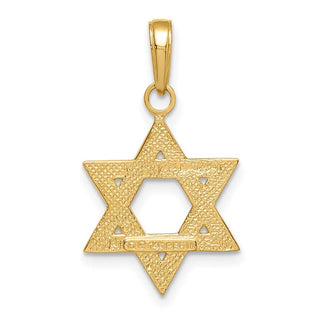 14k Yellow Gold Solid Satin Star Of David Pendant M1594