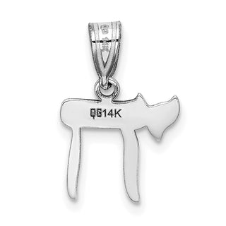 14k White Gold Chai Pendant M1597W