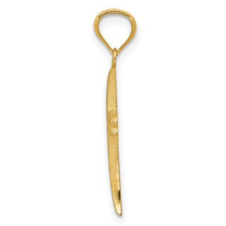 14k Yellow Gold Satin Cross Pendant