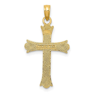 14k Yellow Gold Fleur De Lis Cross Pendant M1849