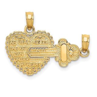 14k Yellow Gold Polished 2 Piece Break Apart HE WHO HOLDS THE KEY Pendant M199