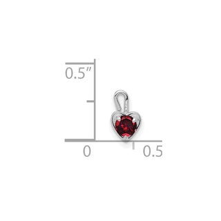 14k White Gold January Simulated Birthstone Heart Charm