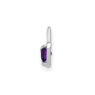 14k White Gold February Simulated Birthstone Heart Charm