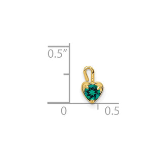 14k Yellow Gold May Simulated Birthstone Heart Charm