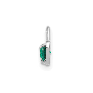 14k White Gold May Simulated Birthstone Heart Charm