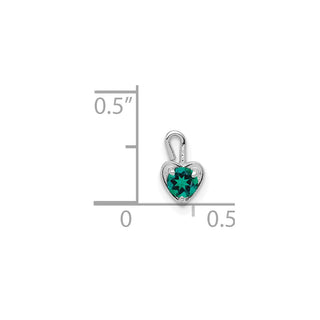 14k White Gold May Simulated Birthstone Heart Charm