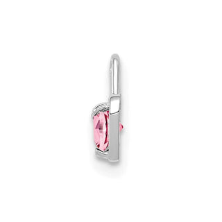 14k White Gold October Simulated Birthstone Heart Charm