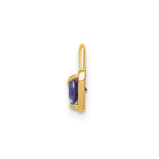14k Yellow Gold June Simulated Birthstone Heart Charm