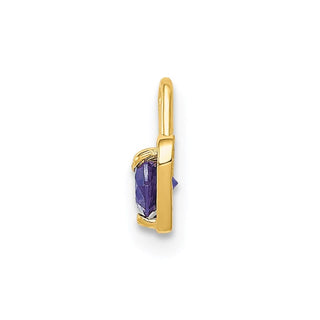 14k Yellow Gold June Simulated Birthstone Heart Charm