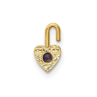 14k Yellow Gold June Simulated Birthstone Heart Charm