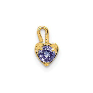 14k Yellow Gold June Simulated Birthstone Heart Charm