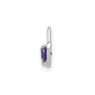 14k White Gold June Simulated Birthstone Heart Charm