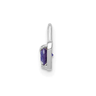 14k White Gold June Simulated Birthstone Heart Charm