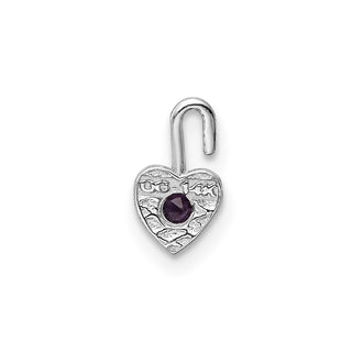 14k White Gold June Simulated Birthstone Heart Charm