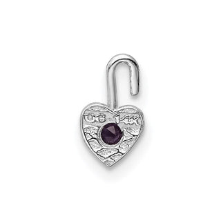 14k White Gold June Simulated Birthstone Heart Charm