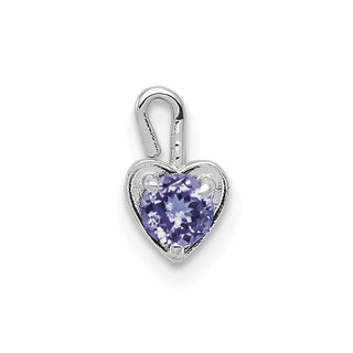 14k White Gold June Simulated Birthstone Heart Charm