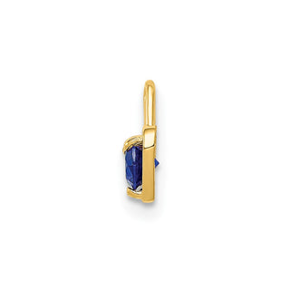 14k Yellow Gold September Simulated Birthstone Heart Charm