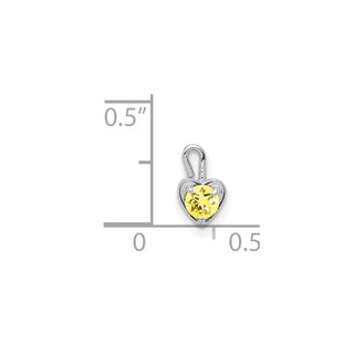14k White Gold November Simulated Birthstone Heart Charm